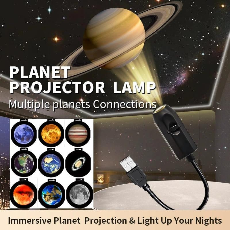 USB Ceiling Moon Earth Projection Atmosphere Light Starry Sky Lamp - 6 Lenses
