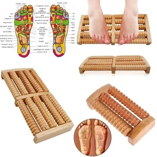 Traditional Wooden Roller Foot Massager Durable Natural Wood Design For Relaxation Stress Relief And Improved Blood Circulation wooden material
